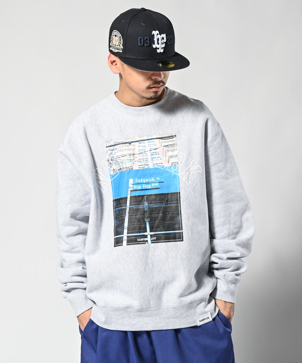 LFYT×SAMPLES CITY CREW SWEAT NEW YORK - The Roots of HIP HOP - LE230708  HEATHER GRAY