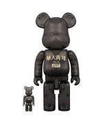 LFYT x 華人青年 BE@RBRICK Wah Yan Ching Nin 100％ & 400％ BLACK CLEAR