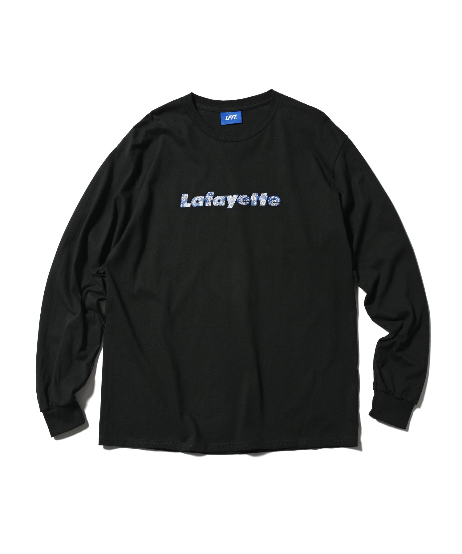 【受注予約 : 10月上旬頃より順次発送】 LFYT NAVY PAISELY LOGO L/S TEE