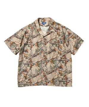 LFYT - PATTERNED OPEN COLLAR S/S SHIRT LS240203