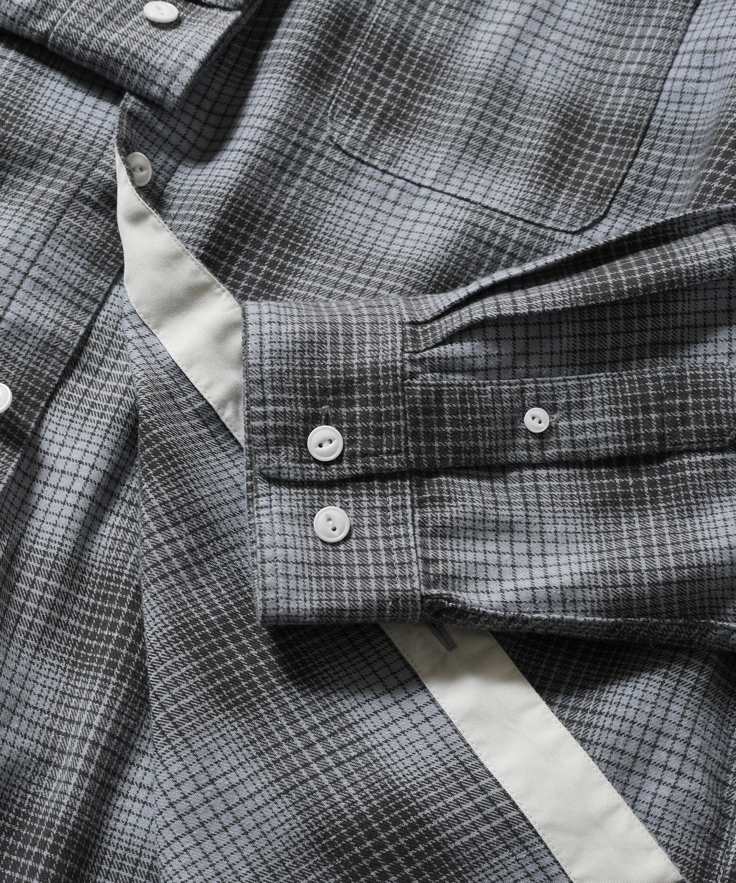 LFYT - NEP TWILL CHECK BAND COLLAR SHIRT LA250202