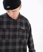 LFYT - NEP TWILL CHECK BAND COLLAR SHIRT LA250202