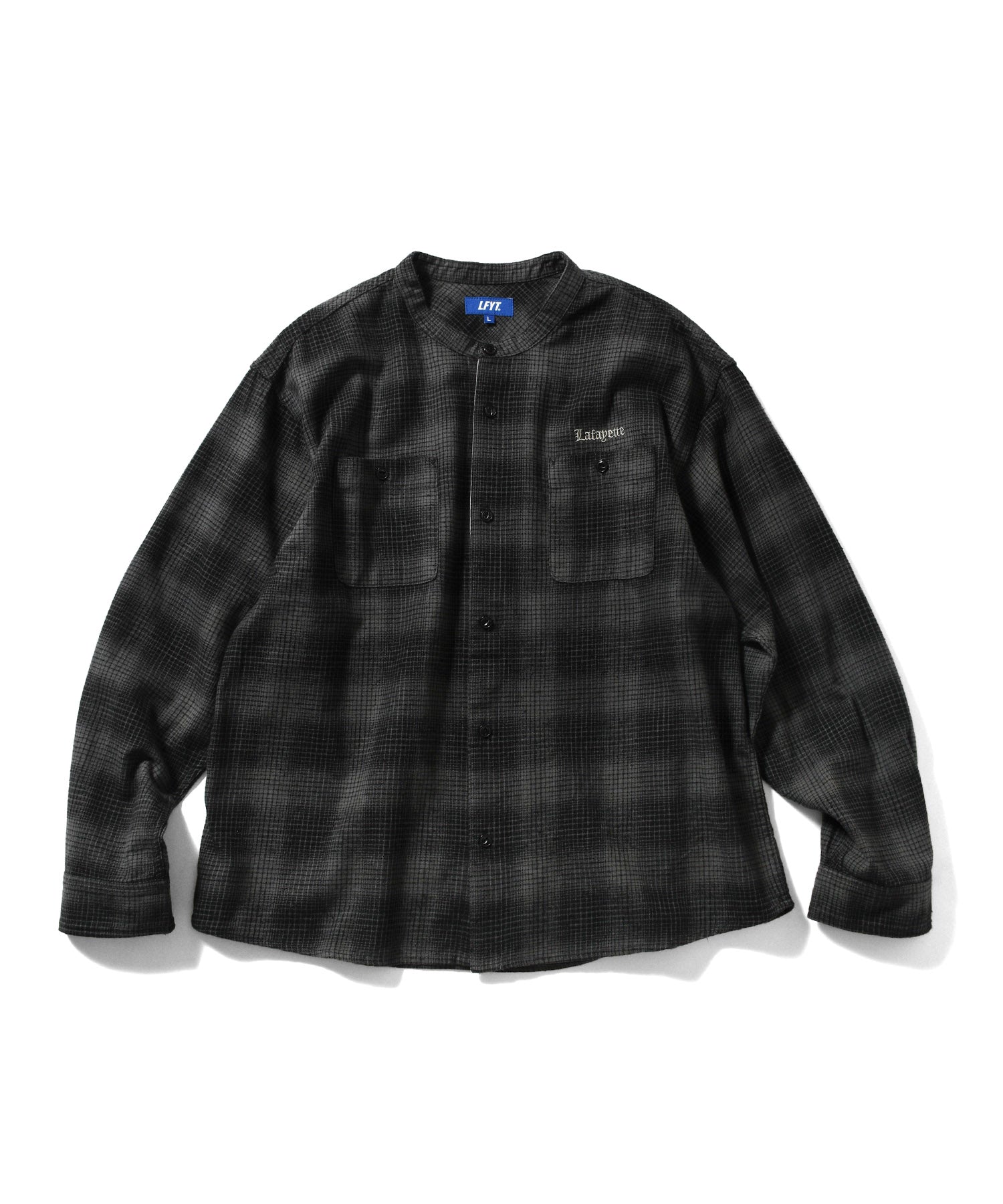 LFYT - NEP TWILL CHECK BAND COLLAR SHIRT LA250202