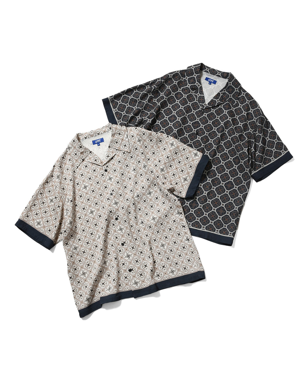 LFYT - ARABESQUE PATTERN OPEN COLLAR SHIRT LS260206