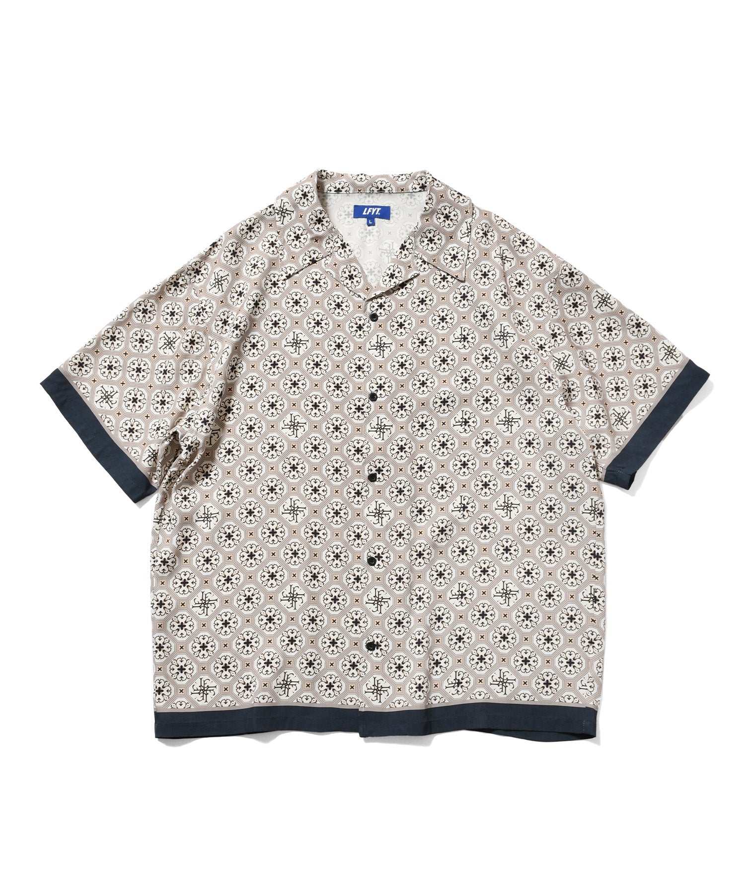 LFYT - ARABESQUE PATTERN OPEN COLLAR SHIRT LS260206