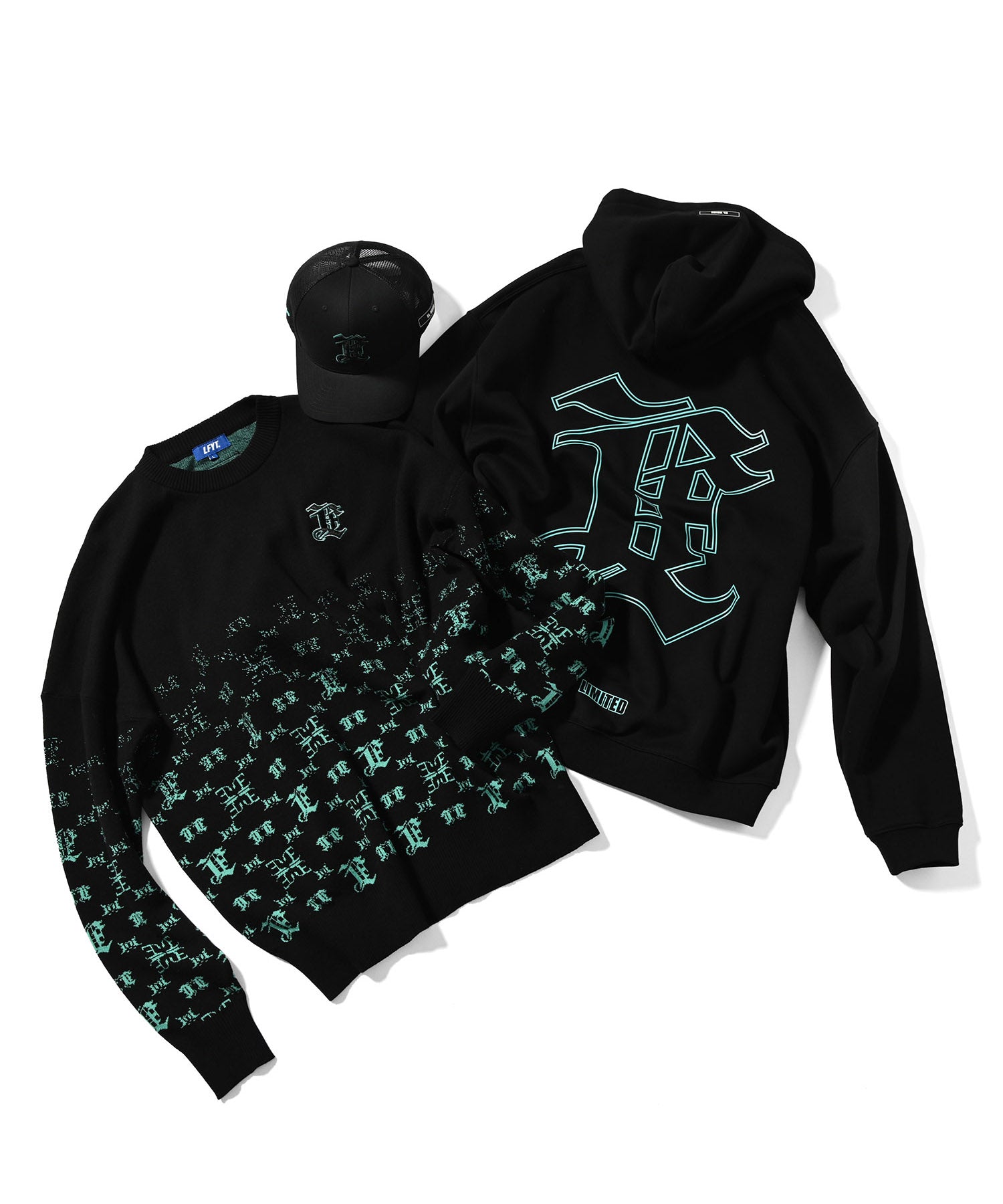 LFYT × EL REIGN - MONOGRAM LF LOGO ZIP HOODIE LE240506