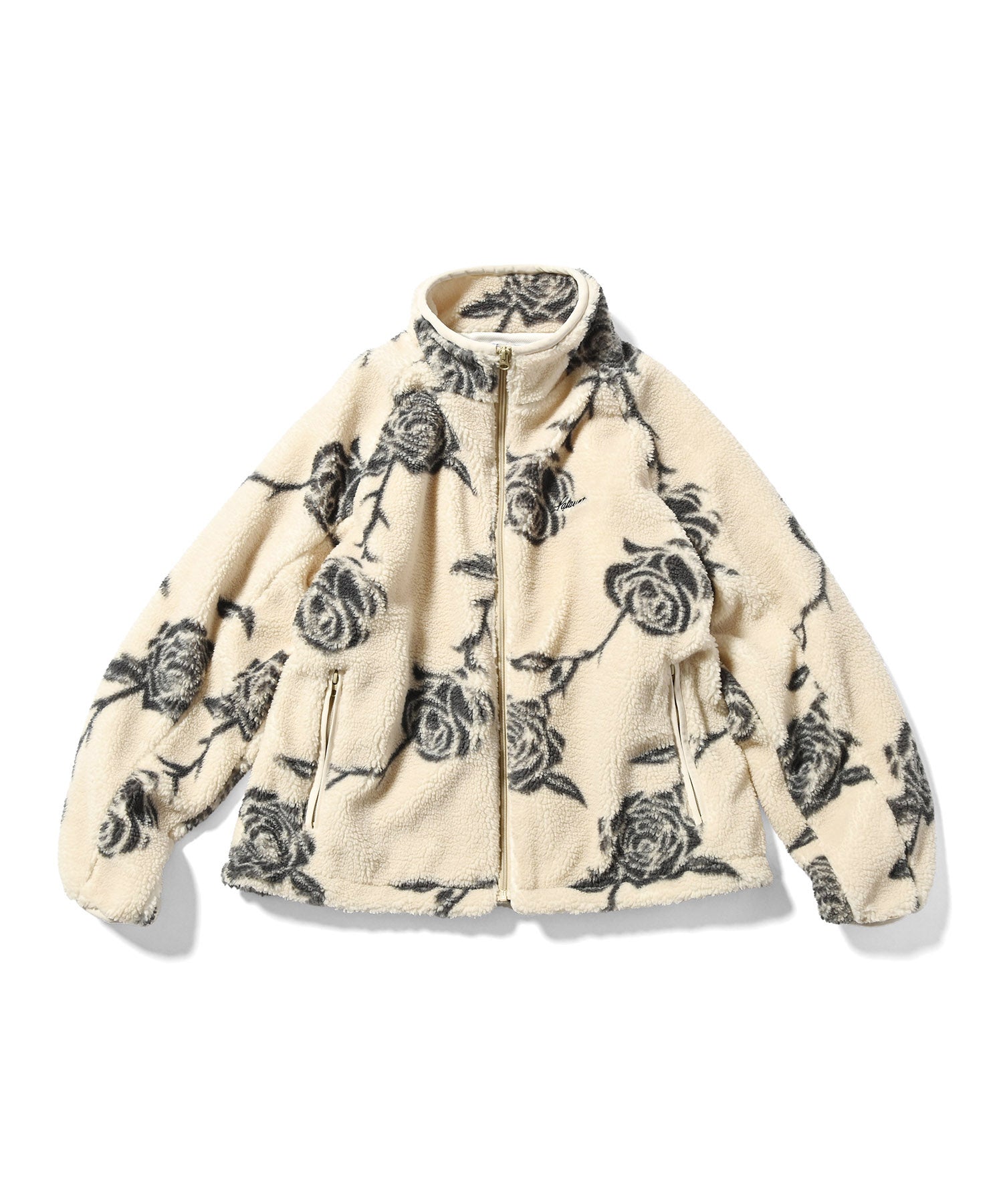 LFYT - ROSE ALLOVER PATTERNED FLEECE JACKET LA241008