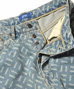 LFYT - LASER PROCESSED 5 POCKET WASHED DENIM PANTS BAGGIE FIT LS241103