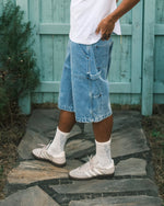 LFYT - DOUBLE KNEE DENIM PAINTER SHORTS LS261302