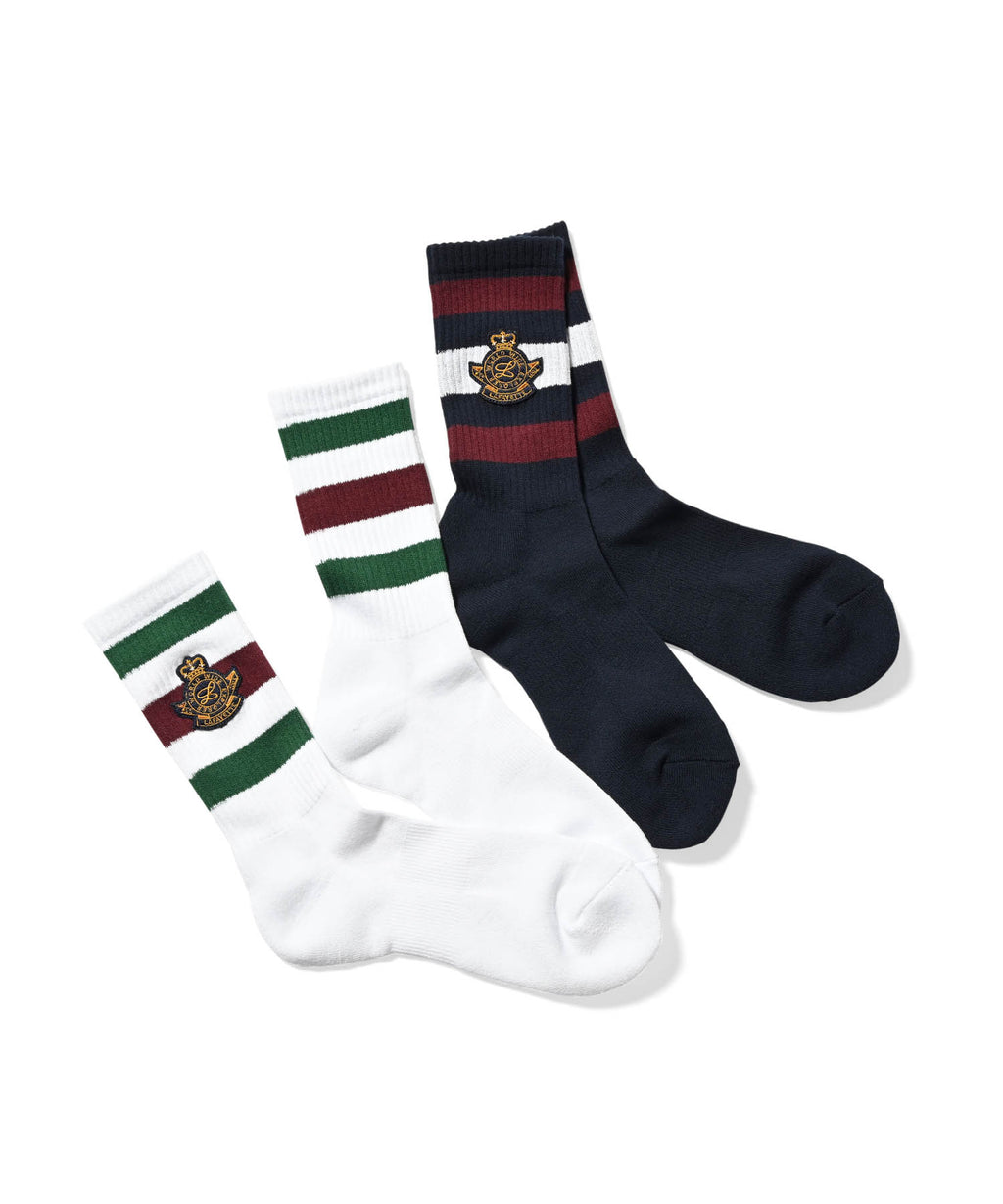 LS242102 COLLEGE EMBLEM CREW SOCKS