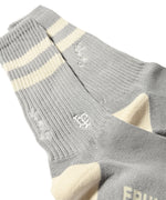 【2024年9月中旬頃より順次発送】LFYT × SAMPLES × FRUIT OF THE LOOM - US COTTON 3P SOCKS LE242103 HEATHER GRAY×NATURAL