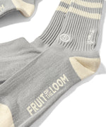 【2024年9月中旬頃より順次発送】LFYT × SAMPLES × FRUIT OF THE LOOM - US COTTON 3P SOCKS LE242103 HEATHER GRAY×NATURAL