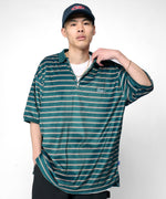 LFYT HALF ZIP VELOUR S/S BIG SHIRT LS230205