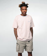 LFYT SCRIPT LOGO MULTI STRIPED TEE LS230122