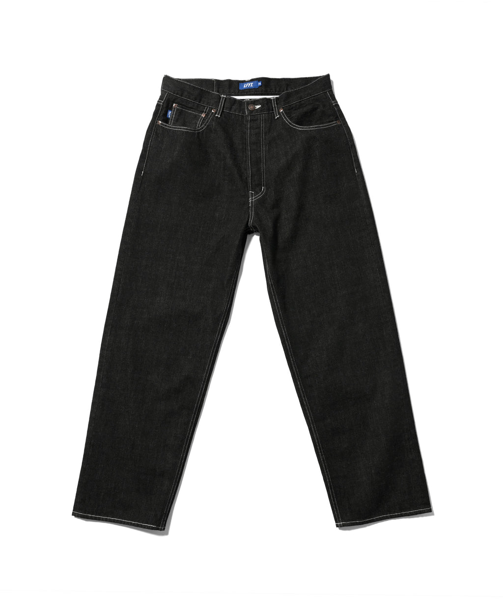 LFYT 5 口袋水洗牛仔長褲 寬鬆版型 白色縫線 LS231106