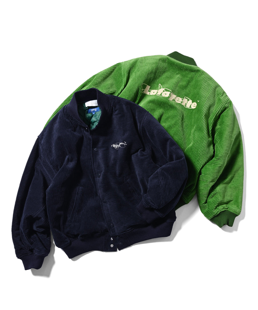 LFYT × SauRas Being - CORDUROY VARSITY JACKET LA241003