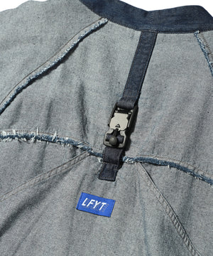 LFYT × LAKH - RECYCLED DENIM FUNCTIONAL KIMONO "REVERSE" PLK-LFYT BLUE