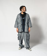 LFYT × LAKH - RECYCLED DENIM FUNCTIONAL KIMONO "REVERSE" PLK-LFYT BLUE