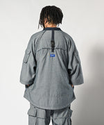 LFYT × LAKH - RECYCLED DENIM FUNCTIONAL KIMONO "REVERSE" PLK-LFYT BLUE