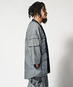 LFYT × LAKH - RECYCLED DENIM FUNCTIONAL KIMONO "REVERSE" PLK-LFYT BLUE