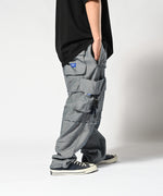 LFYT × LAKH - RECYCLED DENIM FUNCTIONAL TEN POCKETS CARGO PANTS "REVERSE" FTPC-LFYT BLUE