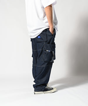 LFYT × LAKH - RECYCLED DENIM FUNCTIONAL TEN POCKETS CARGO PANTS 