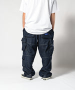 LFYT × LAKH - RECYCLED DENIM FUNCTIONAL TEN POCKETS CARGO PANTS "REGULAR" FTPC-LFYT NAVY