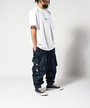 LFYT × LAKH - 再生牛仔布功能性十口袋工裝褲「常規」FTPC-LFYT 海軍藍