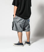 LFYT × LAKH - RECYCLED DENIM FUNCTIONAL TEN POCKETS CARGO SHORTS "REVERSE" SH-FTPC-LFYT BLUE