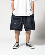 LFYT × LAKH - RECYCLED DENIM FUNCTIONAL TEN POCKETS CARGO SHORTS "REGULAR" SH-FTPC-LFYT NAVY