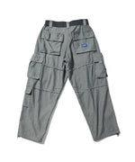 LFYT × LAKH - RECYCLED DENIM FUNCTIONAL TEN POCKETS CARGO PANTS "REVERSE" FTPC-LFYT BLUE