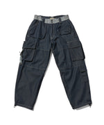 LFYT × LAKH - RECYCLED DENIM FUNCTIONAL TEN POCKETS CARGO PANTS "REGULAR" FTPC-LFYT NAVY