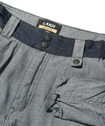 LFYT × LAKH - RECYCLED DENIM FUNCTIONAL TEN POCKETS CARGO PANTS "REVERSE" FTPC-LFYT BLUE