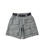 LFYT × LAKH - RECYCLED DENIM FUNCTIONAL TEN POCKETS CARGO SHORTS "REVERSE" SH-FTPC-LFYT BLUE