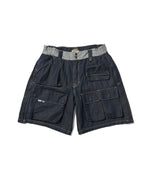 LFYT × LAKH - RECYCLED DENIM FUNCTIONAL TEN POCKETS CARGO SHORTS "REGULAR" SH-FTPC-LFYT NAVY