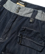 LFYT × LAKH - RECYCLED DENIM FUNCTIONAL TEN POCKETS CARGO SHORTS "REGULAR" SH-FTPC-LFYT NAVY