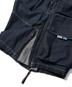 LFYT × LAKH - 再生牛仔布功能性十口袋工裝短褲「常規」SH-FTPC-LFYT 海軍藍
