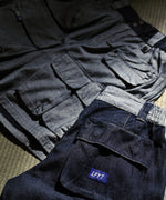 LFYT × LAKH - RECYCLED DENIM FUNCTIONAL TEN POCKETS CARGO SHORTS "REGULAR" SH-FTPC-LFYT NAVY