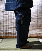 LFYT × LAKH - RECYCLED DENIM FUNCTIONAL TEN POCKETS CARGO PANTS "REGULAR" FTPC-LFYT NAVY