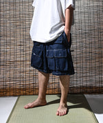 LFYT × LAKH - RECYCLED DENIM FUNCTIONAL TEN POCKETS CARGO SHORTS "REGULAR" SH-FTPC-LFYT NAVY