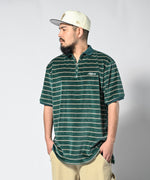 LFYT HALF ZIP VELOR S/S BIG SHIRT LS230205