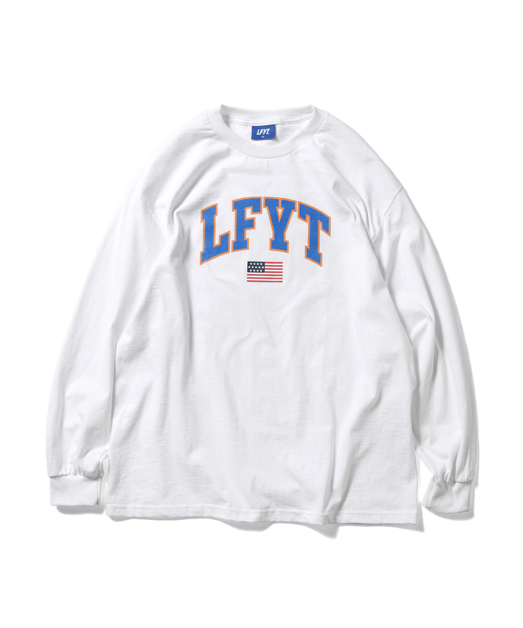 LFYT OLD GLORY ARCH LOGO L/S TEE LS220103 WHITE