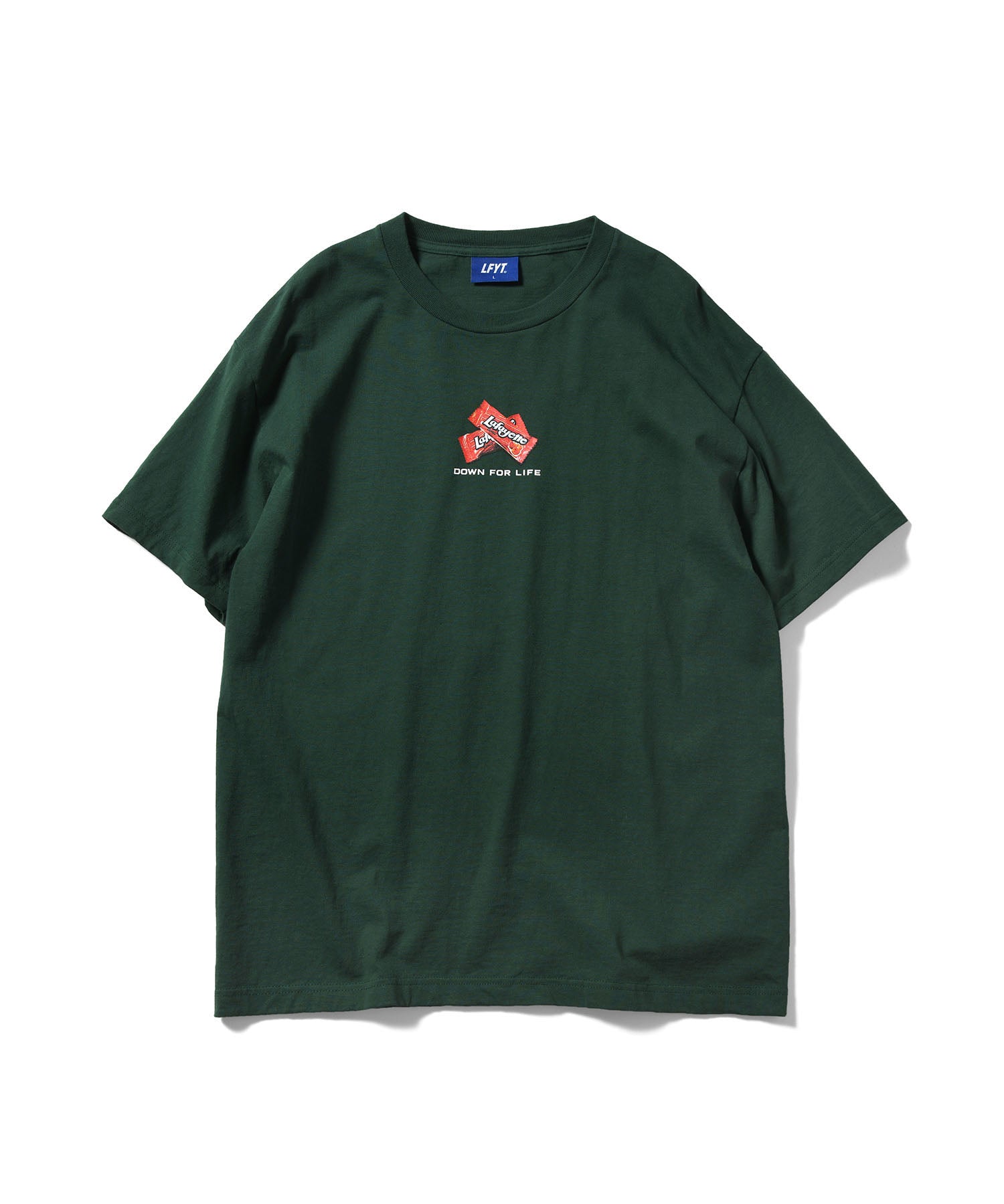 DOWN FOR LIFE TEE LS220106 DARK GREEN