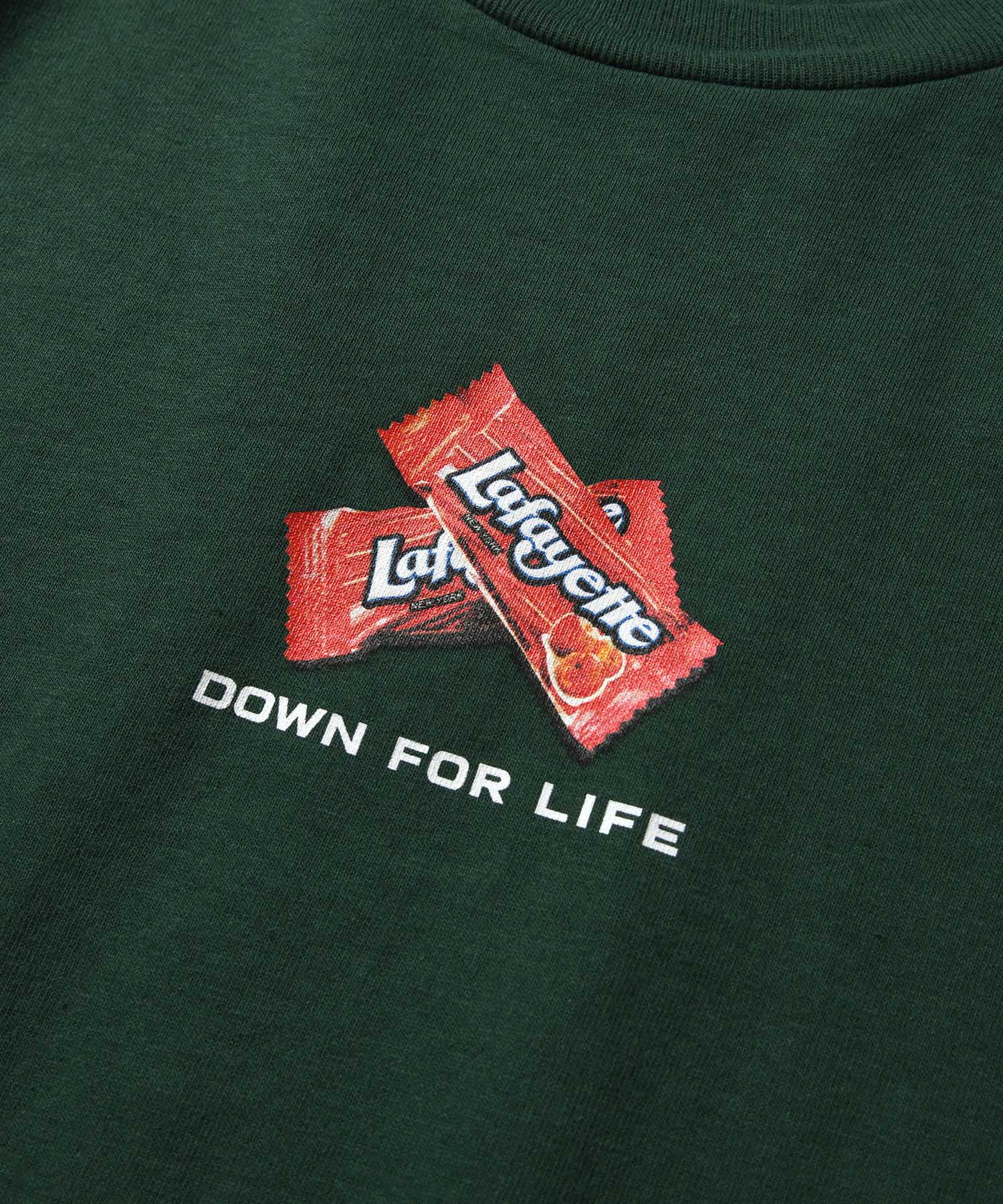 DOWN FOR LIFE TEE LS220106 DARK GREEN