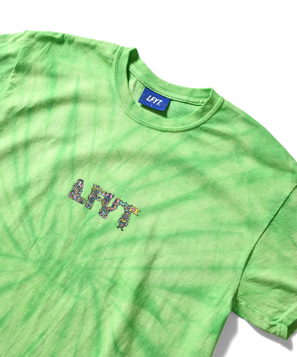 LFYT × FRITILLDEA …AND KINDNESS TO ALL TIE DYED TEE LS220116 LIME