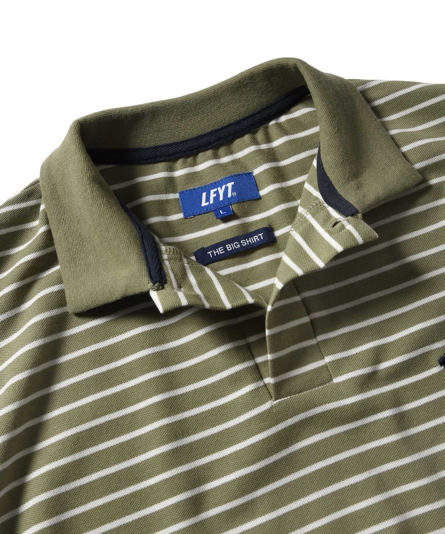 LFYT OLD GLORY ARCH LOGO STRIPED POLO SHIRT LS220301 GREEN