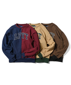 LFYT 2 色拱形標誌美棉圓領毛衣 LA220708 黑色
