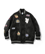 LFYT ALL OVER EMBLEM SATIN VARSITY JACKET LS231001