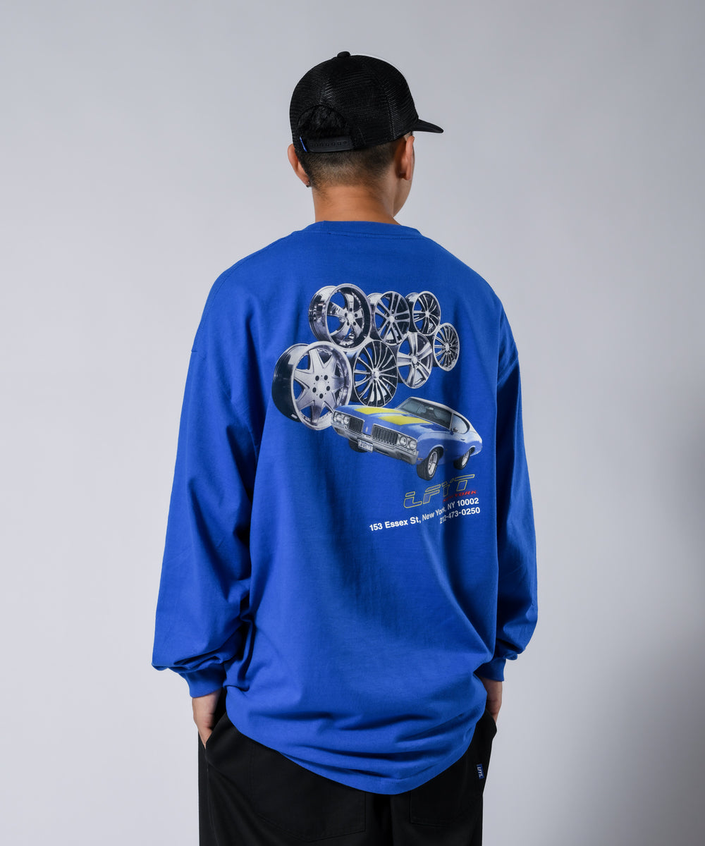 LFYT CHROME WHEELS L/S TEE LA220101 BLUE