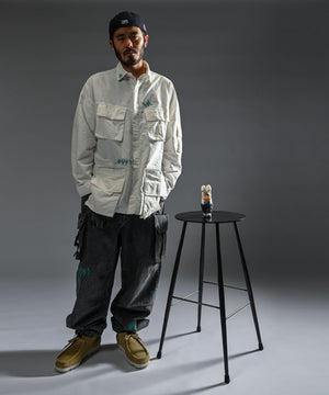 LFYT × LAKH × FAT COFFEE WITH LS TEN POCKETS OX SHIRTS LE220205 WHITE